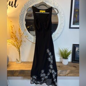 Catherine Malandrino Black Dress (hand stitched beads & embroidery) - size 4